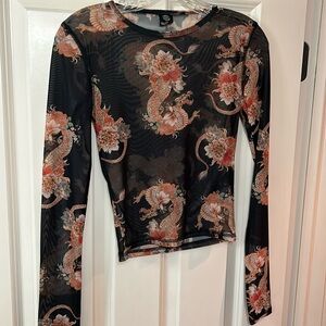 Urban outfitters mesh long sleeve top